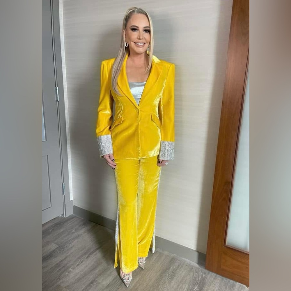 Cinq à Sept Yellow Blazer & Pant Set